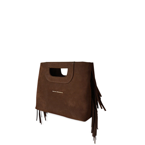 ALEXA MINI FRINGES NUBUCK CAFE